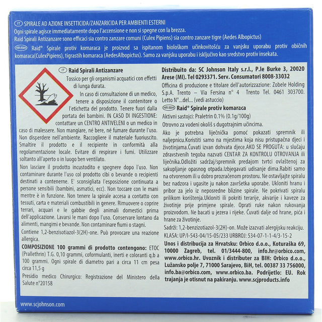 RAID Insecticide Spirals Anti -Media 10 PCS