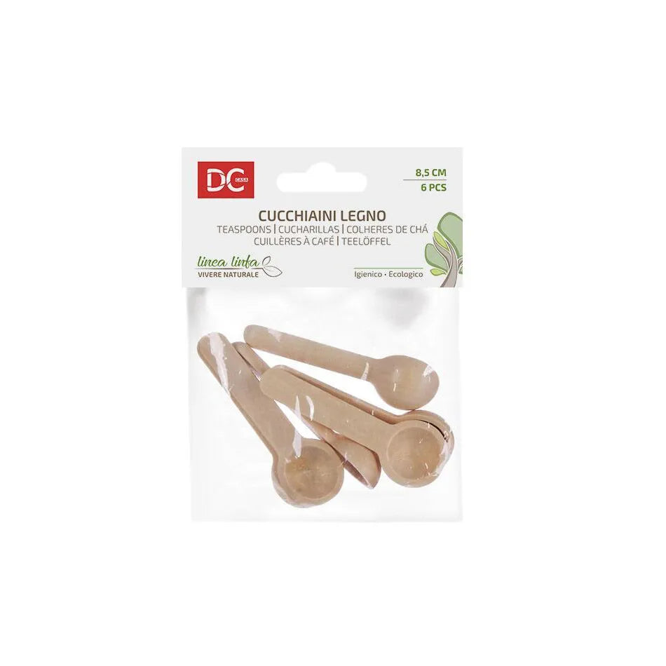 Finely smooth wooden spoons - 6.5cm 6 -piece pack