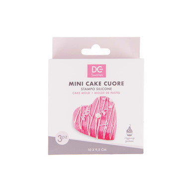 Silicone mold for Mini Cake Heart -3pz -10x9.5cm