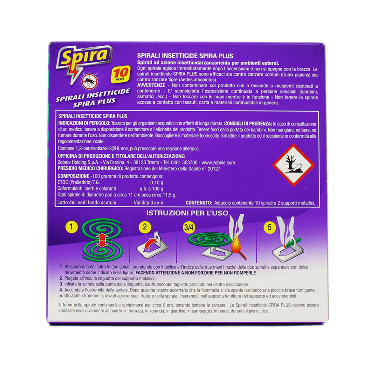 Ideales Anti -Mücken -Insektizid -Spira für Aufenthalte an offenen Orten 10 Spiralen