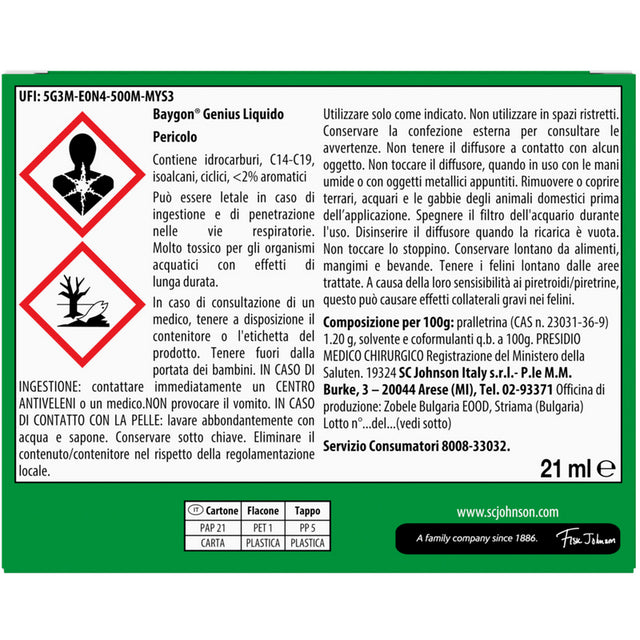 Baygon Genius grundlegender flüssiger Insektizid+Ladung