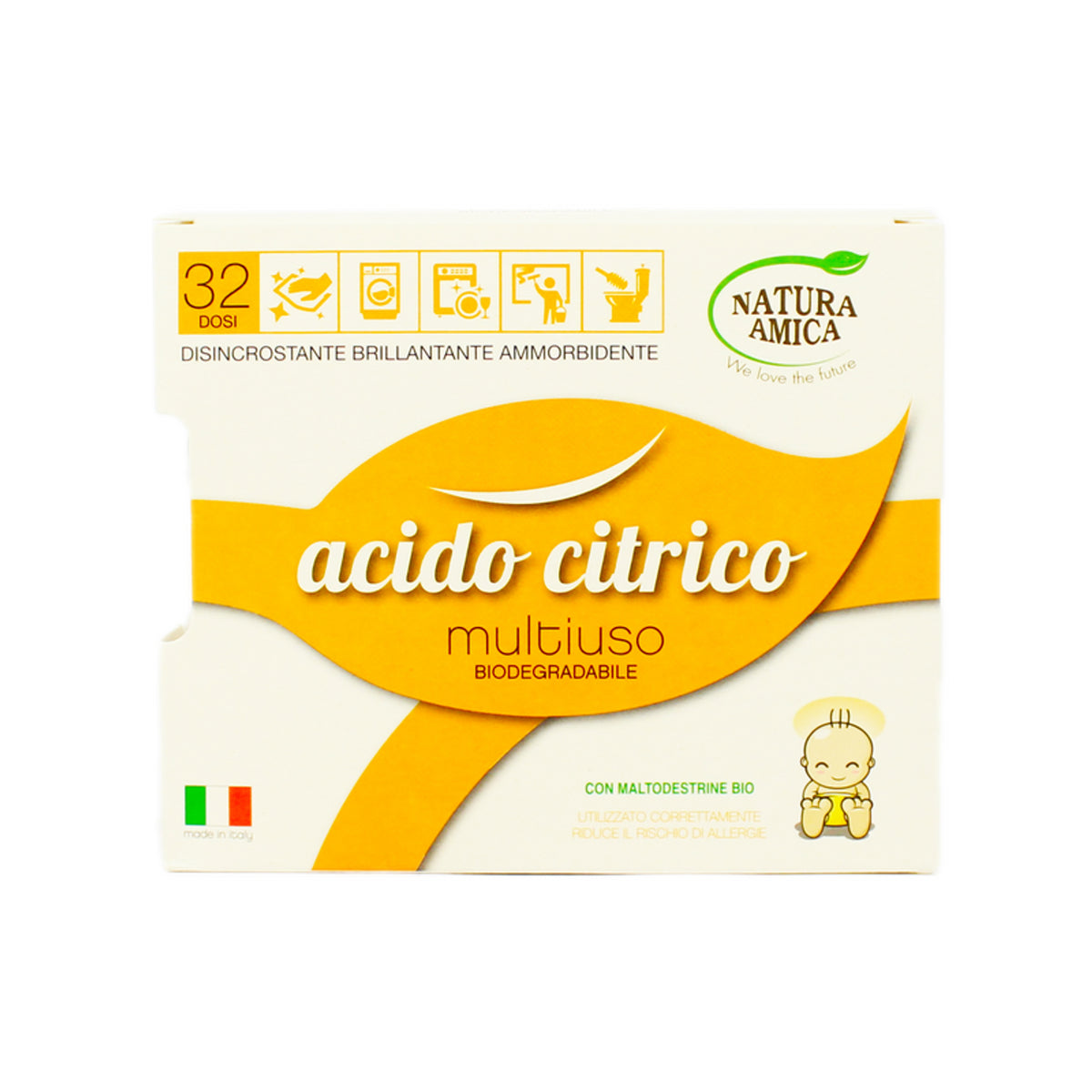 Nature friend acid cytric cytric disincelting brilliant softener 100% biodegradable eco -odeive 400 gr