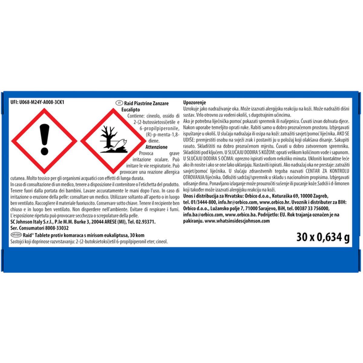 Raid Insecticide Eucalyptus mosquito platelets 30 pcs