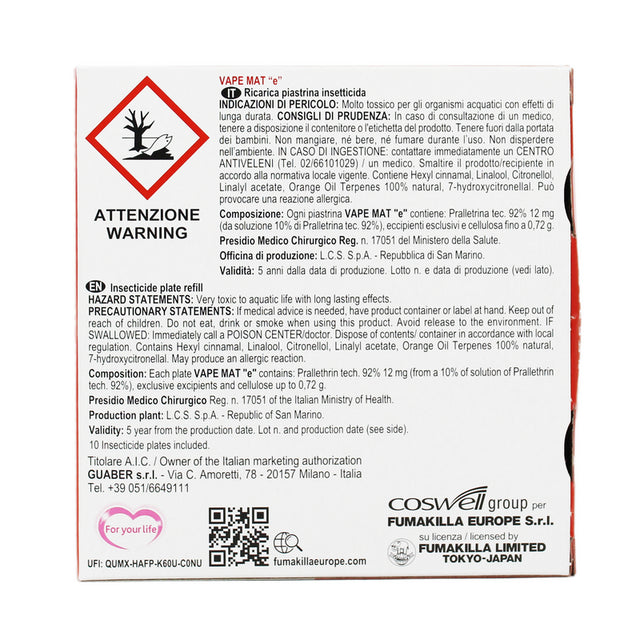 Insektizid -Vape -Elektrodiffusor + 10 Thrombozyten