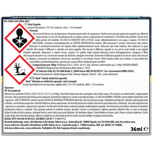 RAID FAMILY ELEKTRISK DIFFUTER + LIKTLIGT FÖRFÖRVILL 60 Nätter Lavanda