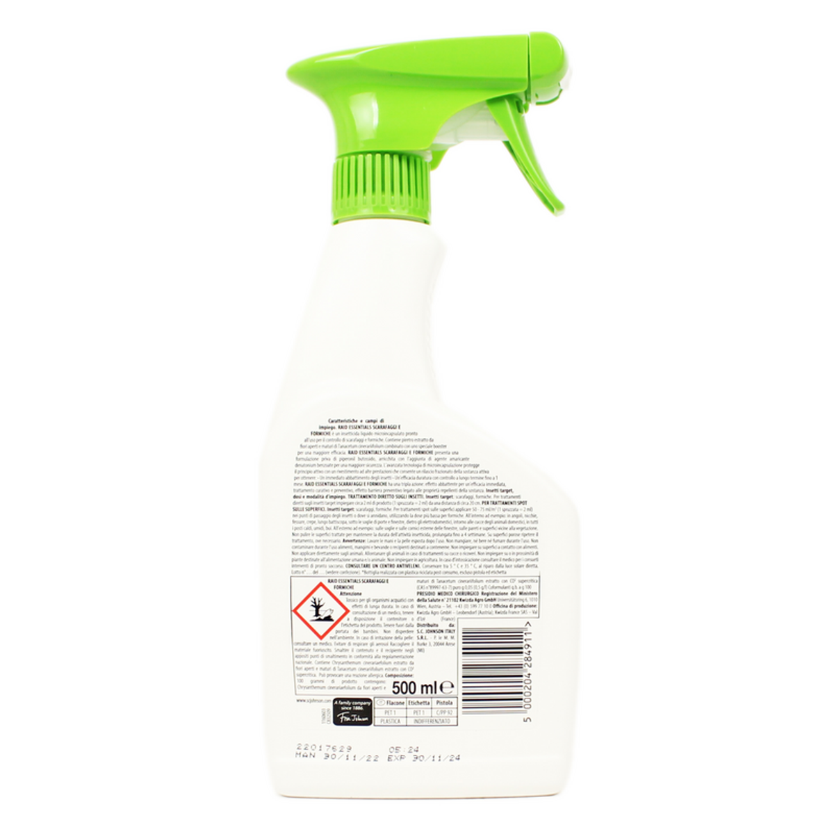 RAID INSECTICES Essentials Scarafaggi & ANTS déclenchent 500 ml