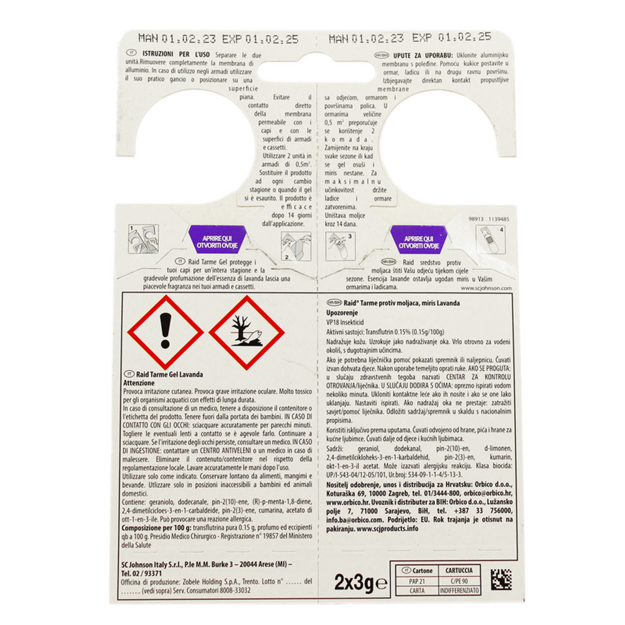 Raid Tarme Squaded Gel Lavender 2 stuks