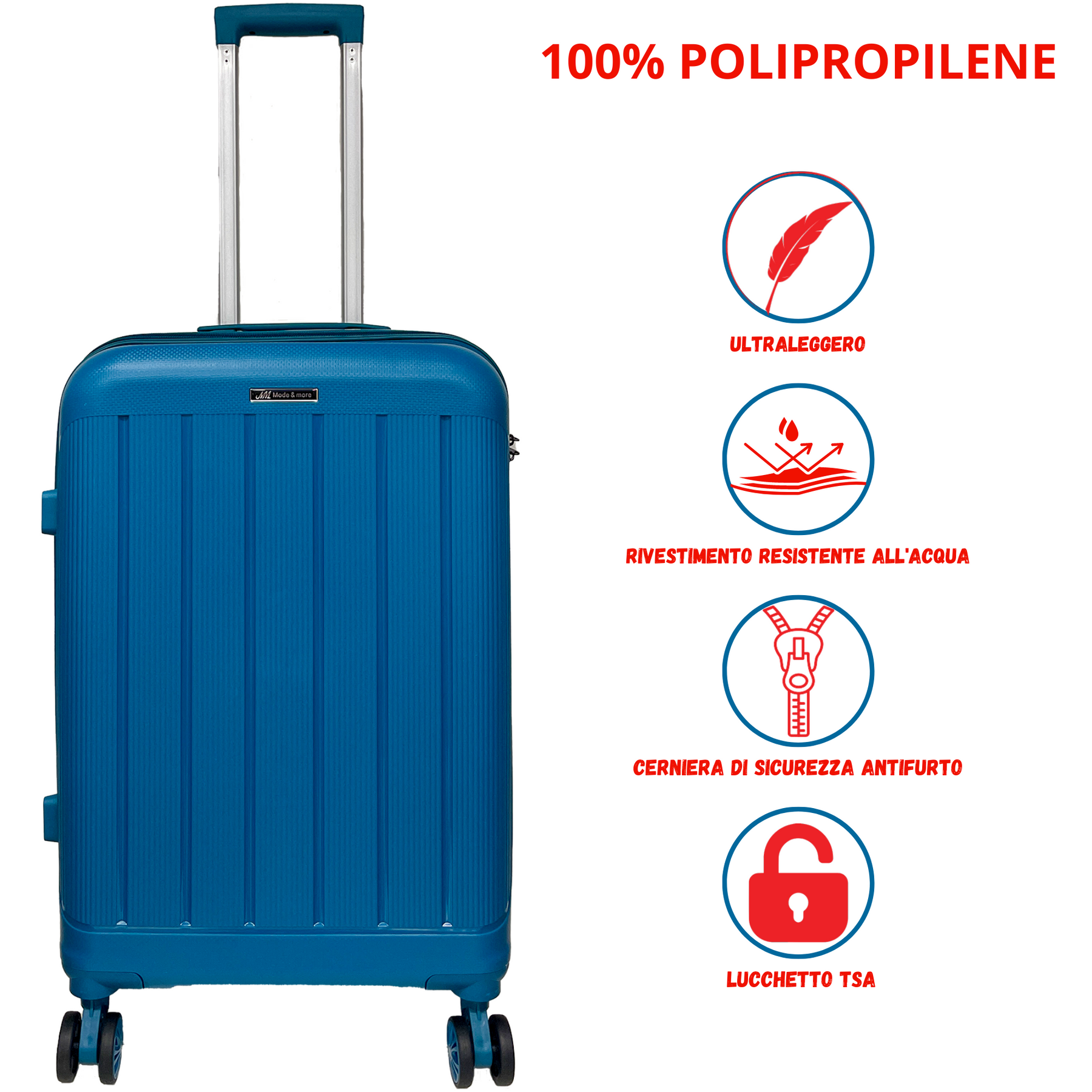 Durchschnittlicher weicher Polypropylenkoffer 65x43x27cm mit TSA -Vorhängeschloss