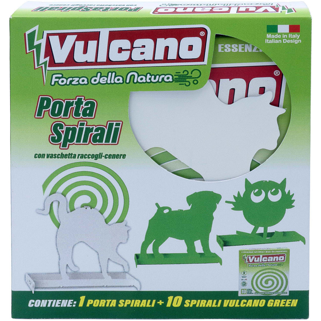Vulcano Porta Spirali with Cenere Coll Brat + 10 Green volcano spirals