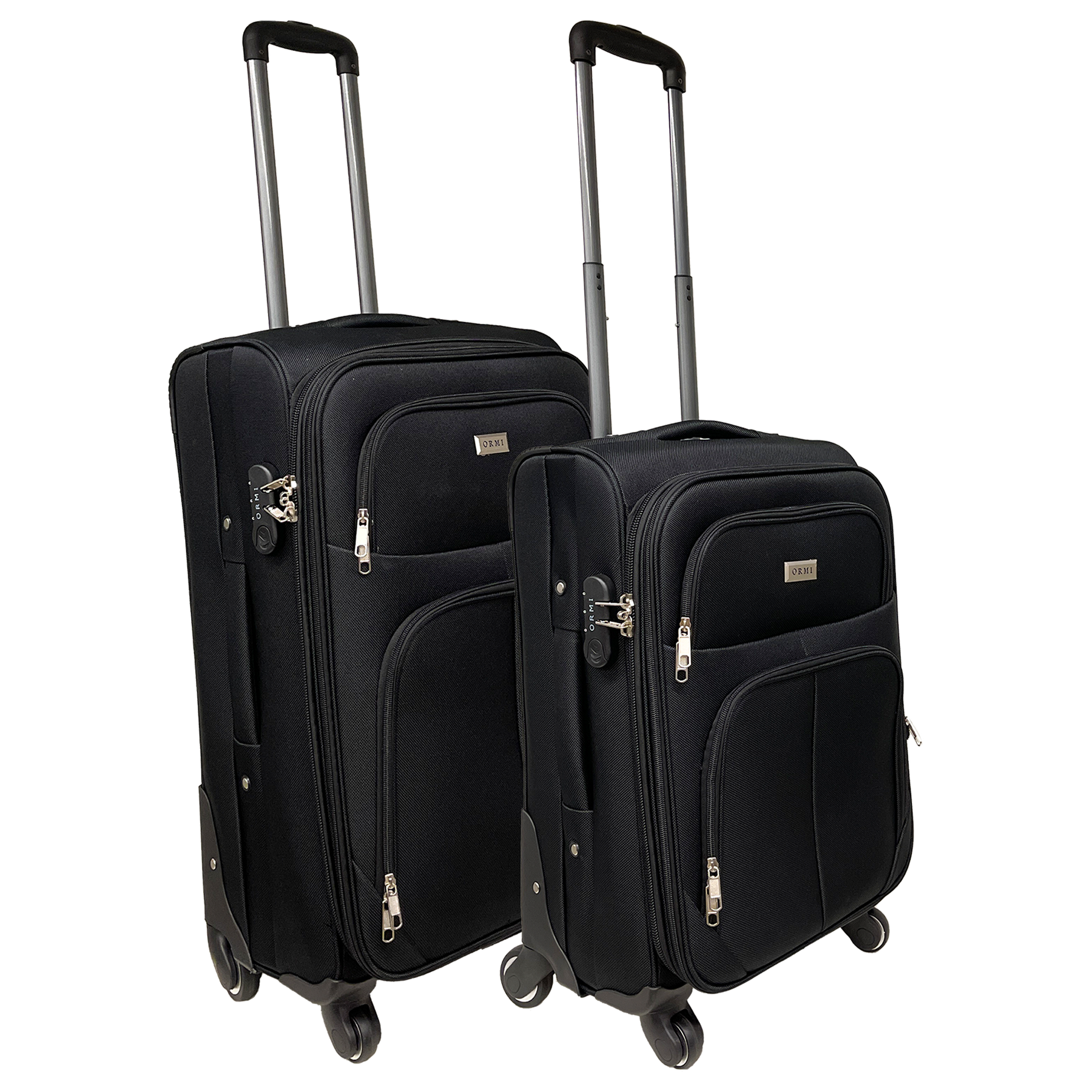 Set Resväska Ormi Semirigid Expandable Cabinväska + Mellanstor Resväska - Slagtåligt och Tåligt Tyg