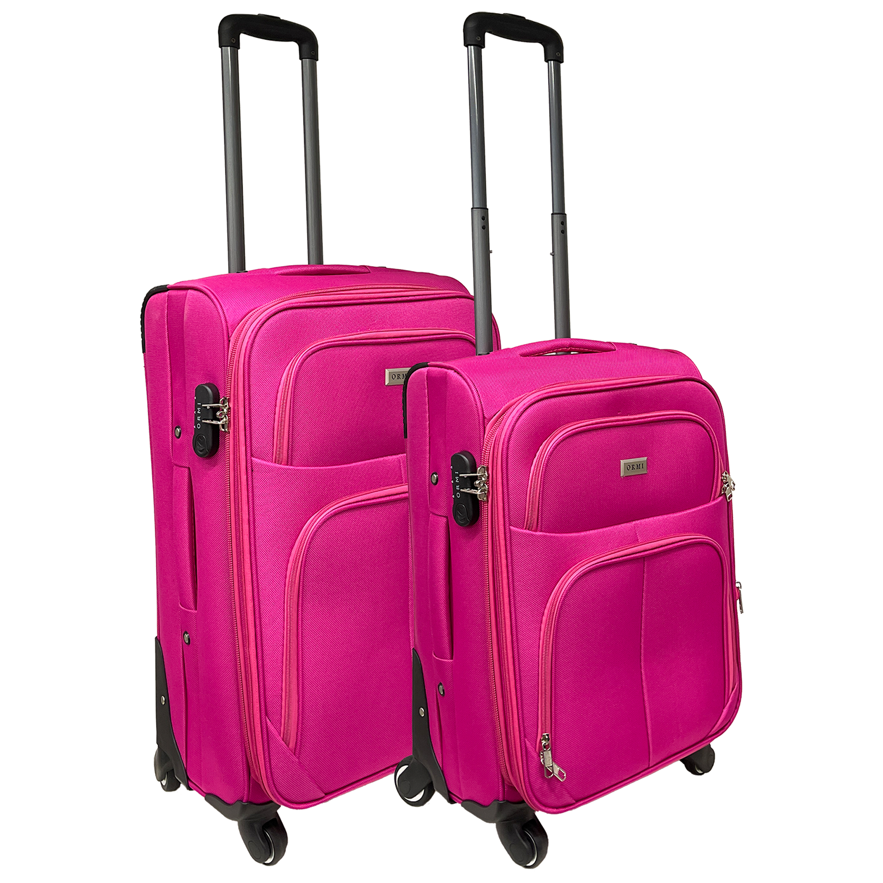 Set Resväska Ormi Semirigid Expandable Cabinväska + Mellanstor Resväska - Slagtåligt och Tåligt Tyg