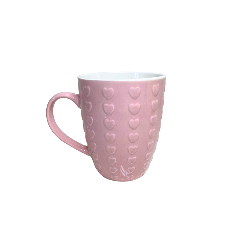 Szív porcelán csésze fogantyúval 300 ml válogatott színekkel