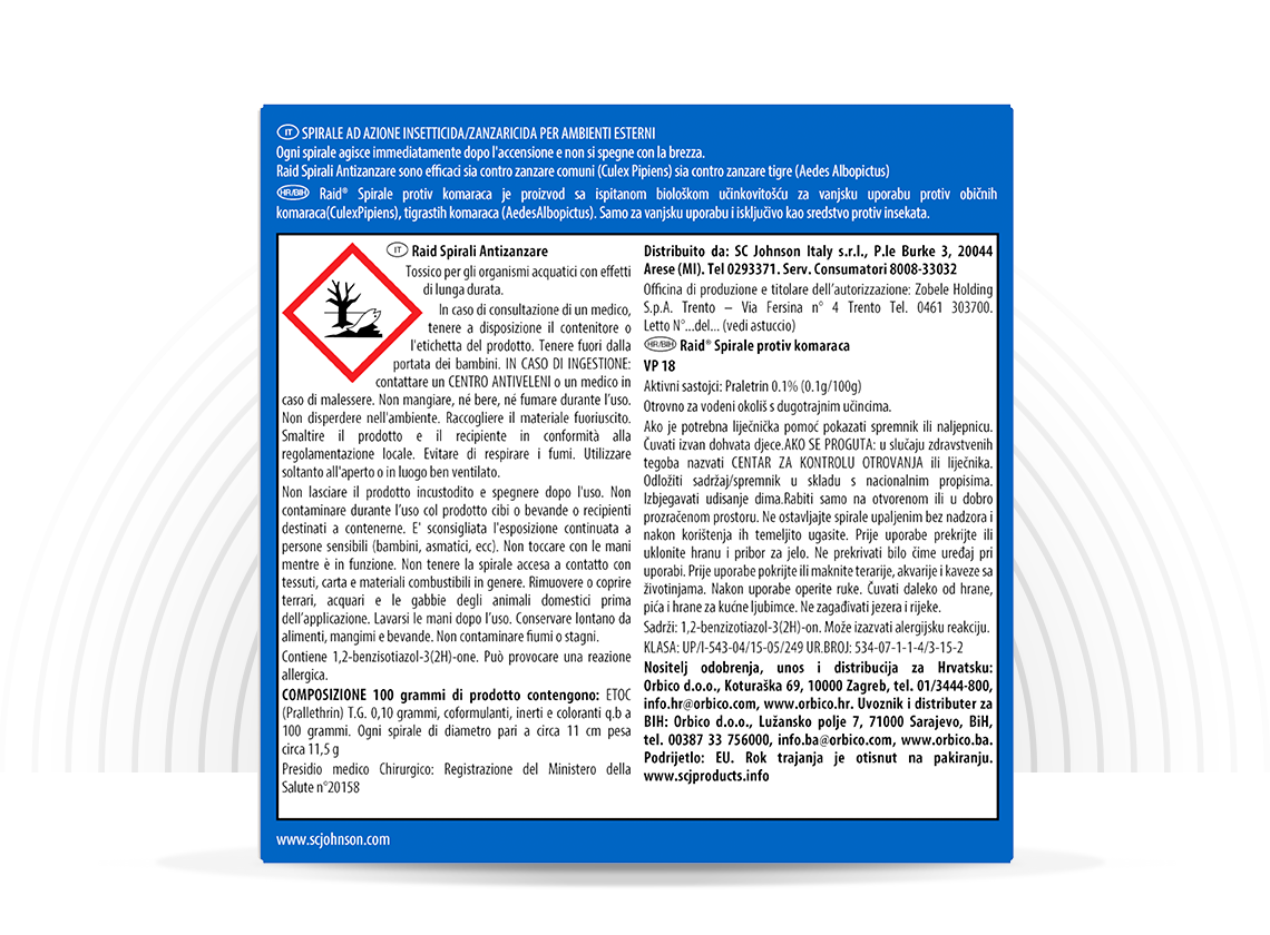 RAID Insecticide Spirals Anti -Media 10 PCS