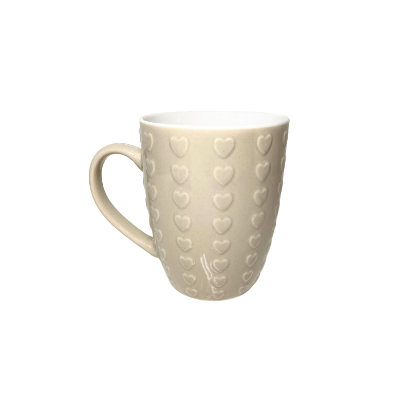 Szív porcelán csésze fogantyúval 300 ml válogatott színekkel