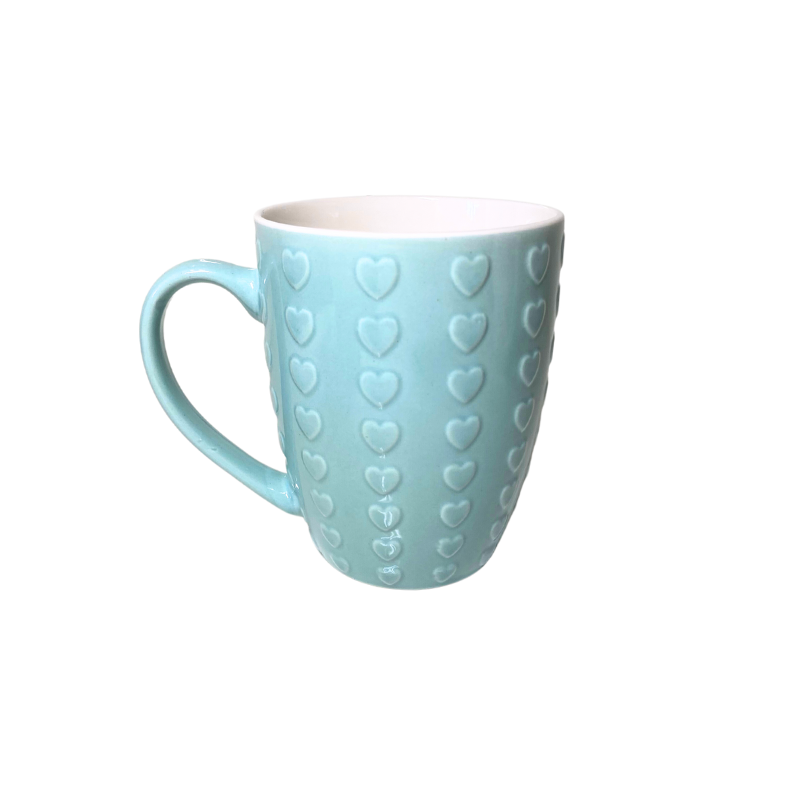 Szív porcelán csésze fogantyúval 300 ml válogatott színekkel