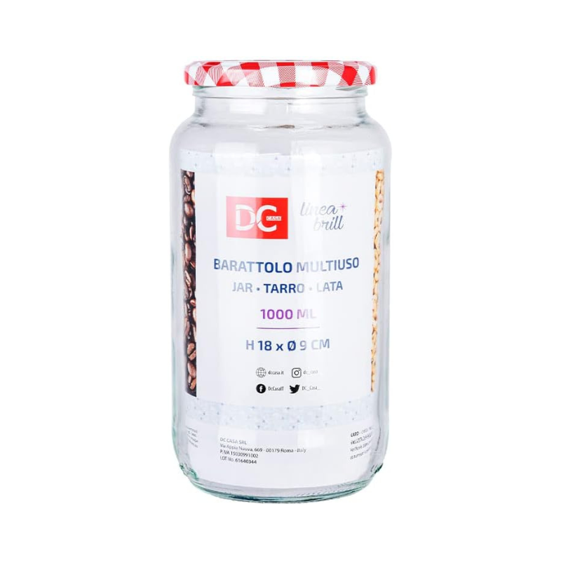 Glass jar with lid 1L