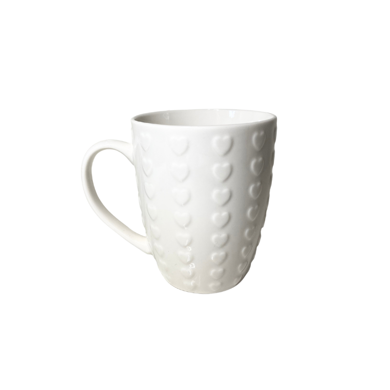 Szív porcelán csésze fogantyúval 300 ml válogatott színekkel