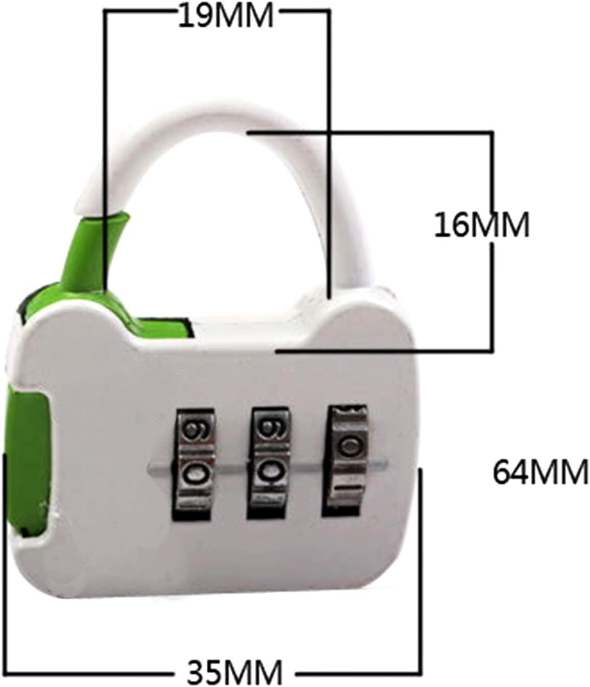 Combination lock with 3 digits for suitcase, luggage, travel bag, and backpacks