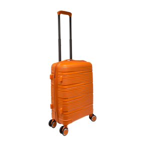 Vibrant Voyager: Bagaglio a mano Spinner rigida Tangerine - Ruote a 360° e lucchetto TSA