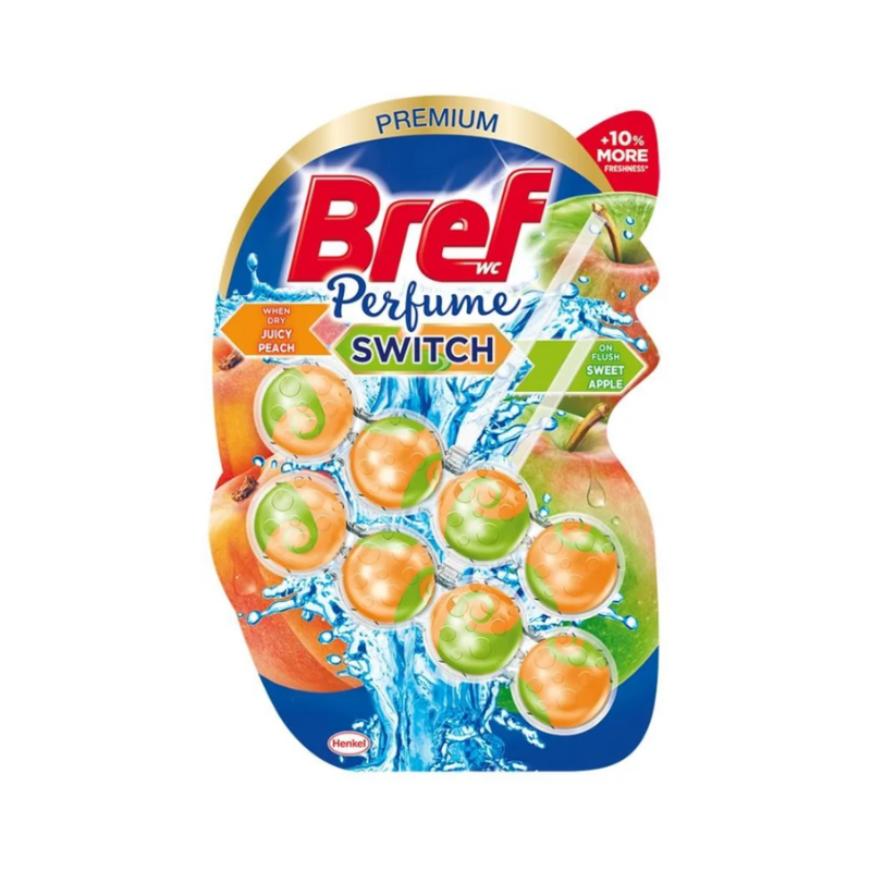 Bref WC Parfümschalter Doppelduftetafel - Angeln und Apfel 50g x 2 Teile