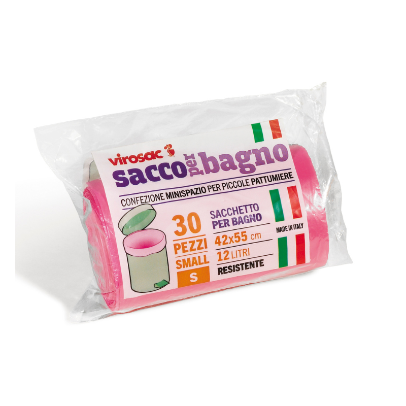 Virosac Small Bags for Banheiro 42x55 cm 12 lt perfumado rosa 30 pcs