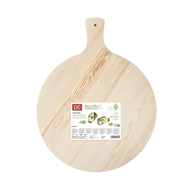 Corte de corte redondo com alça de madeira FIR Diâmetro de 34cm