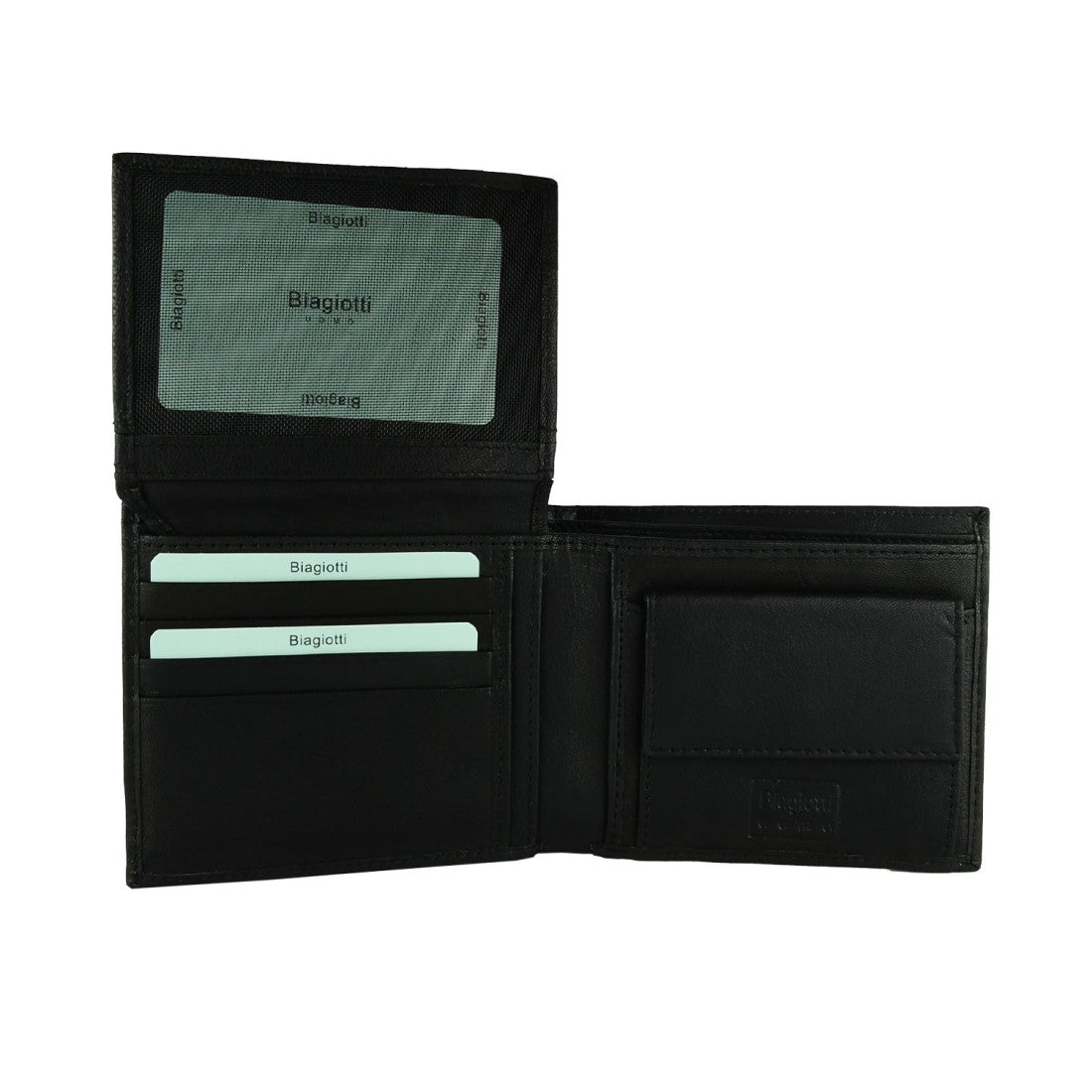 Carteira masculina Biagiotti em couro Vera com Portamonete - 12x10x2 cm