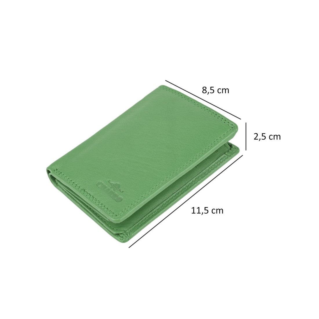Charro vertikal portfölj i riktigt läder - 8.5x11.5x2.5 cm