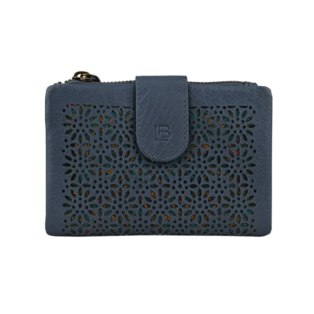 Frauenbrieftasche in elegantem und kompaktem gepacktem Leder 14x10x3 cm