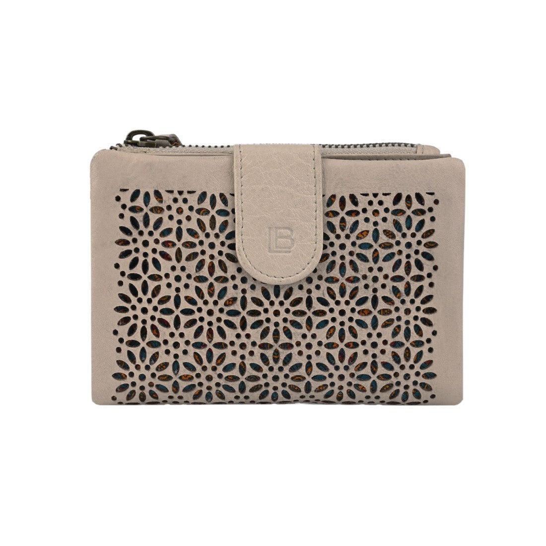 Frauenbrieftasche in elegantem und kompaktem gepacktem Leder 14x10x3 cm