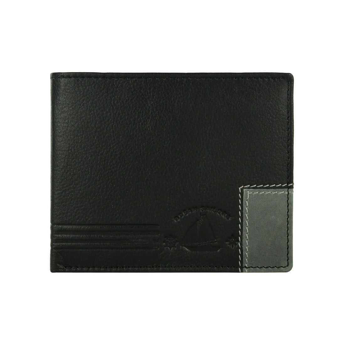 Portfolio pour hommes des marins d'océan en cuir réel - Orina - 12x9,5x2,5 cm