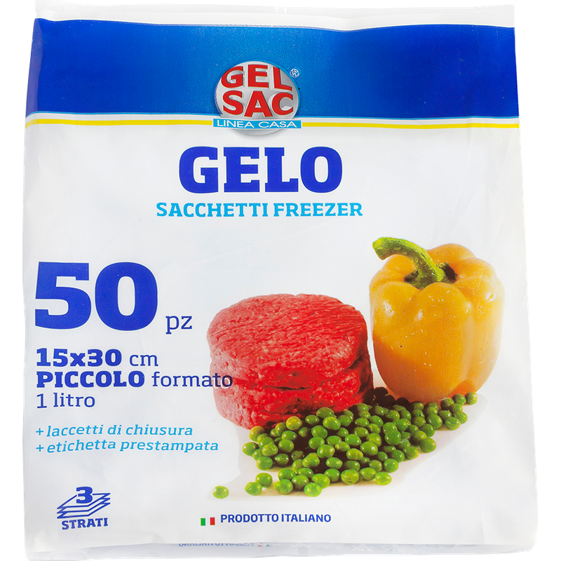 Gelo Sacchetti Freezer Saccofrigo 15x30 Cm 50 Pz Borse conservazione cibo