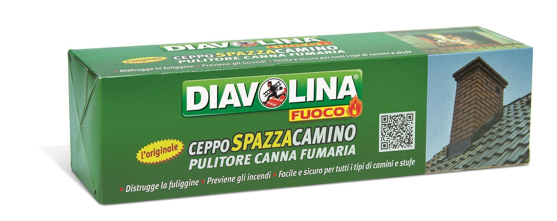 Diavolina Ceppo Spazza Camino per Stufe a Legna Tronchetto Mangia Fuli
