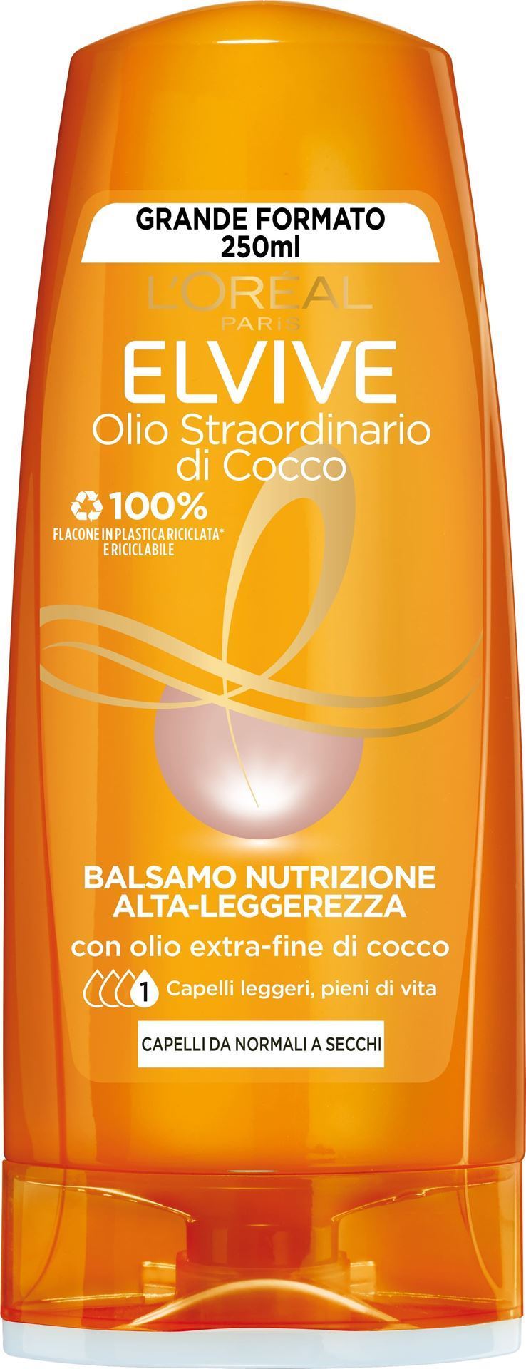 Ulei de nucă de cocos extraordinar Elvive pentru părul normal cu 250 ml uscat