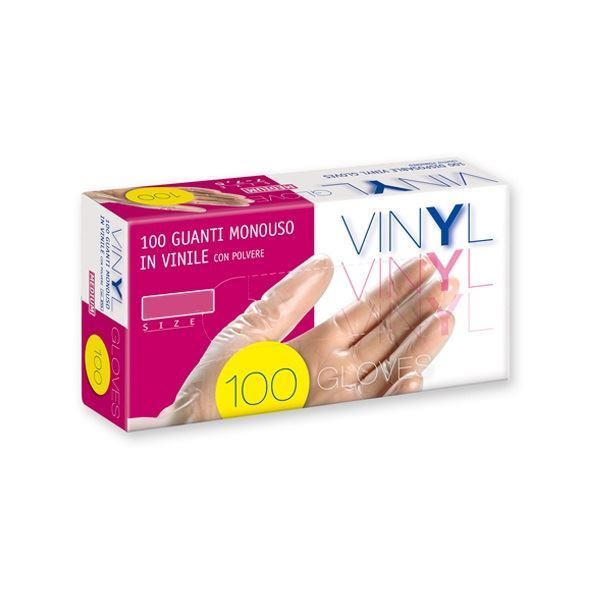 Luvas de vinil ico x 100 descartáveis grandes