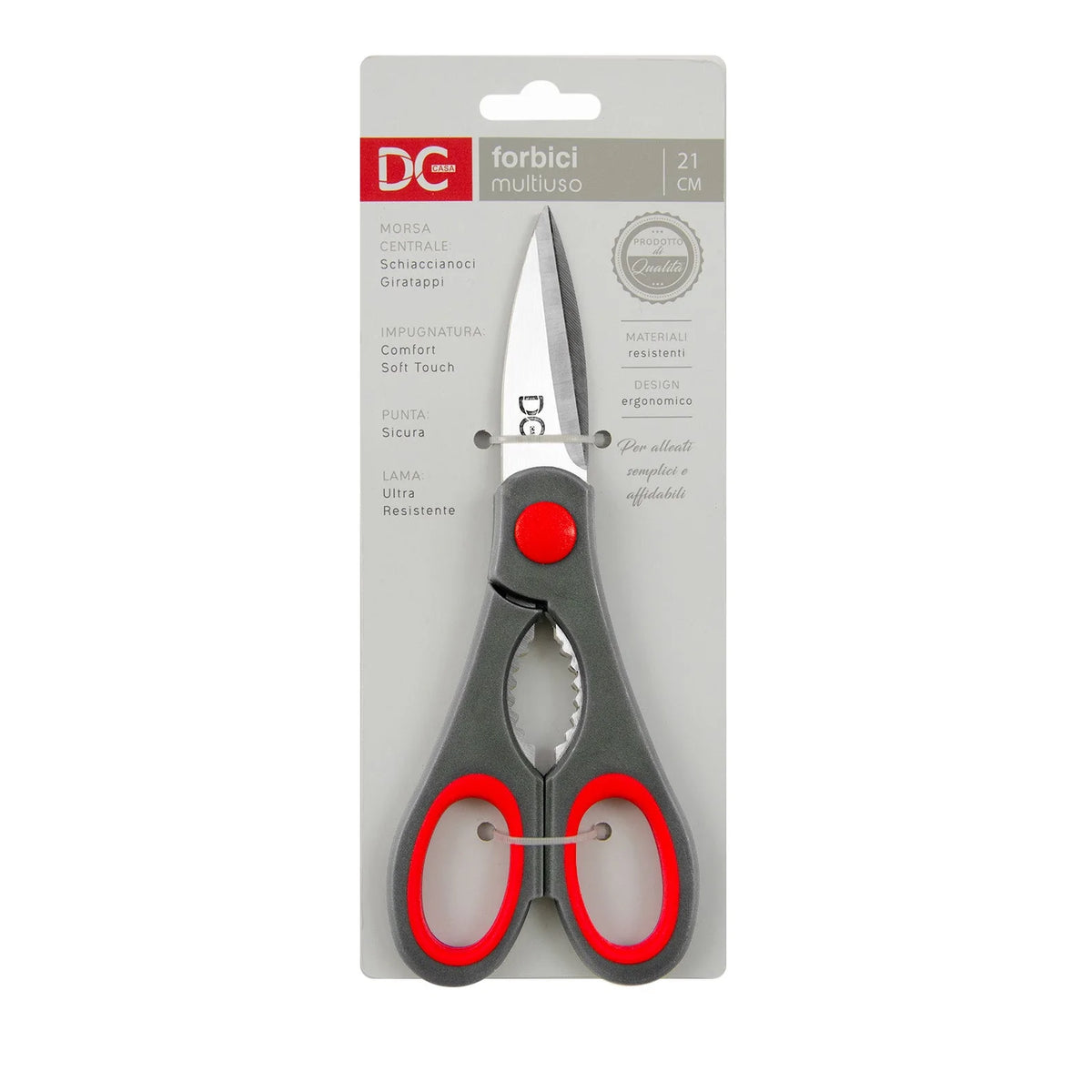 Πολλαπλές ψαλίδι σε χάλυβα με καρυοθραύστη και στροφές - κόκκινο και γκρι