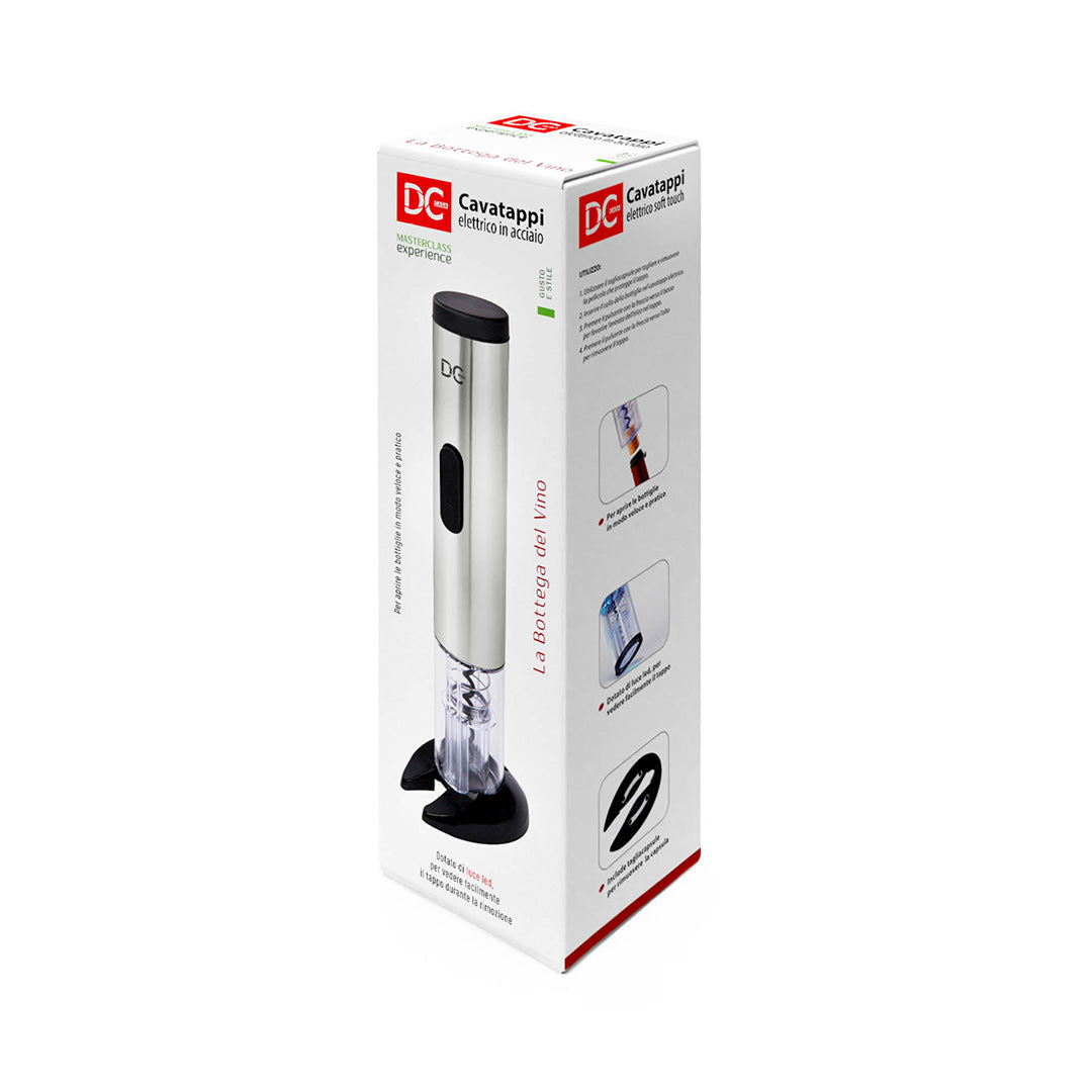 Ouvre-bouteille électrique en acier avec coupe-capsule - Chrome