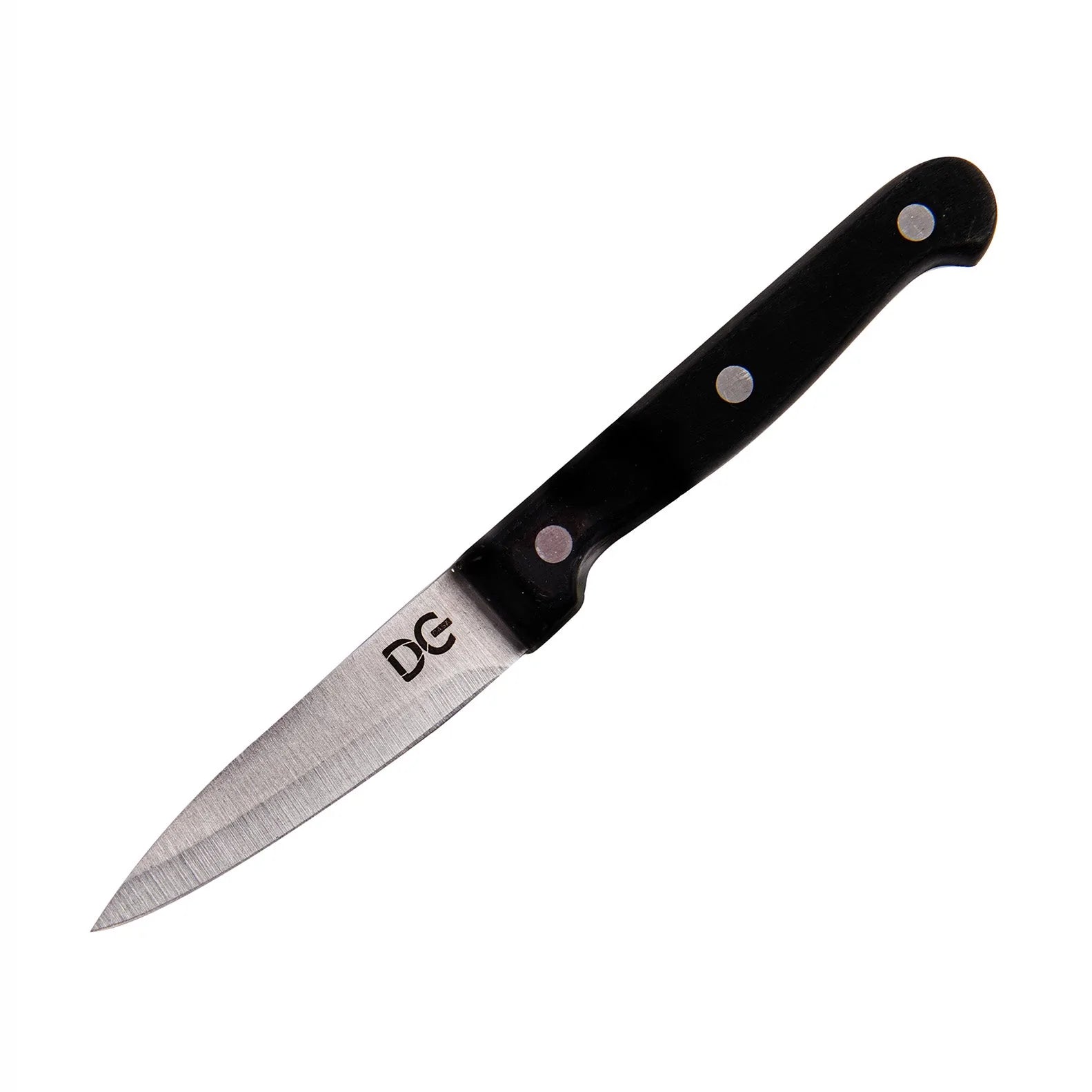 Schälmesser aus Stahl mit schwarzem ergonomischem Griff – 9 cm