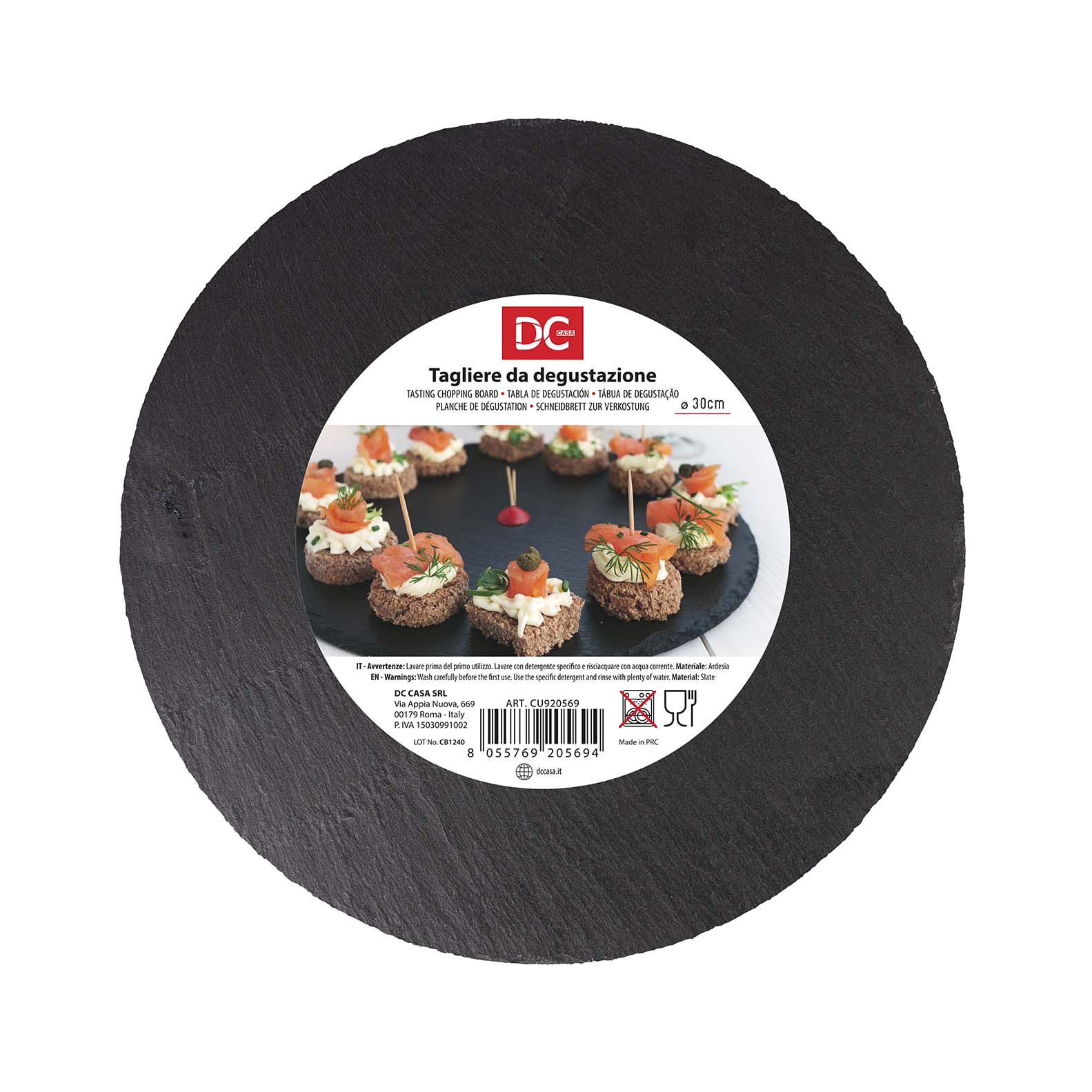 Pala vágódeszka kerek aperitifekhez - Ø30cm