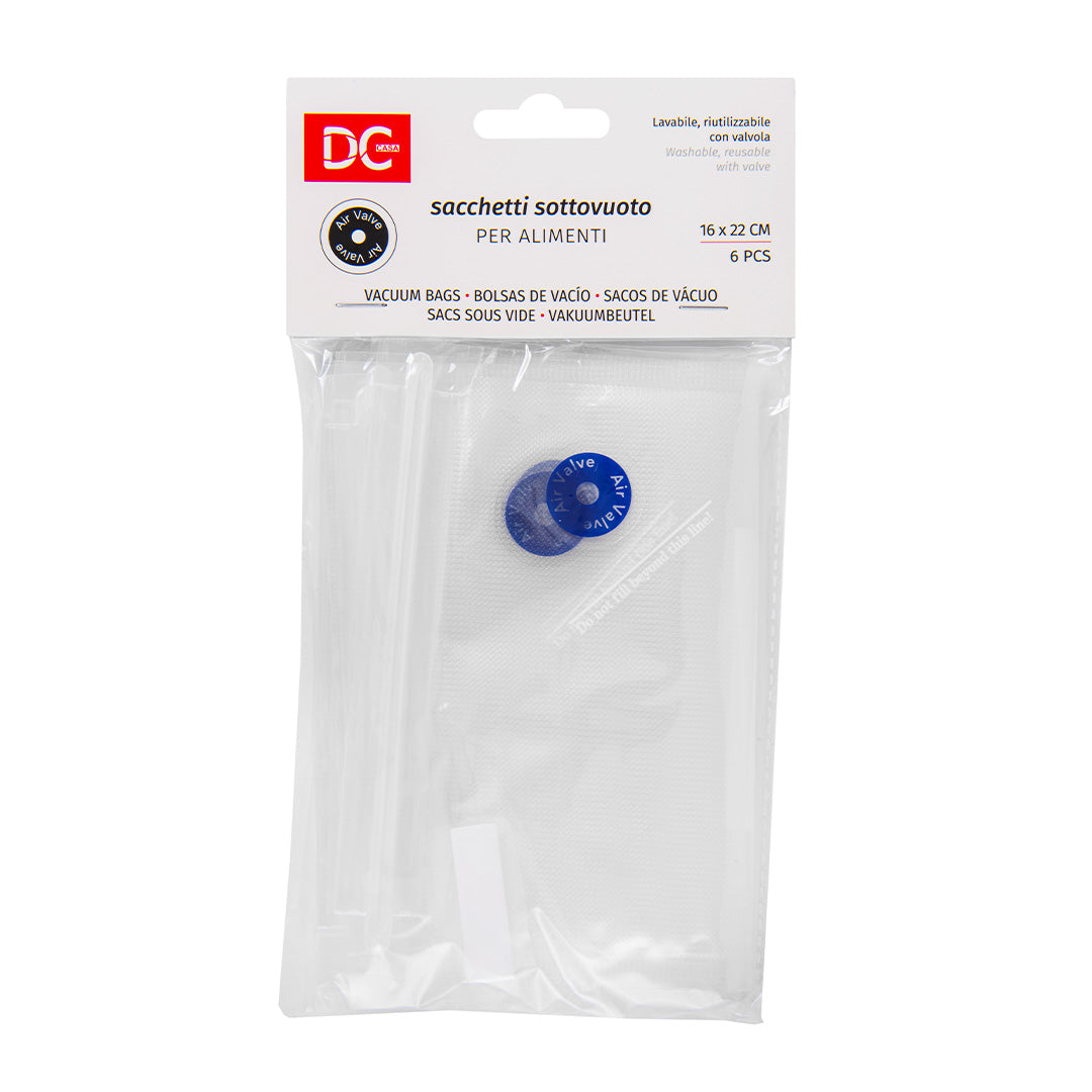 Sacchetti per vacuum for food with valve -16x22cm