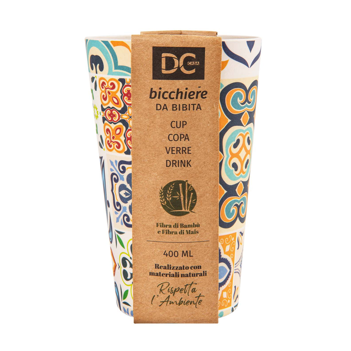 Οικολογικό ποτό γυαλί σε φυσικές ίνες καλαμποκιού και μπαμπού 400 ml