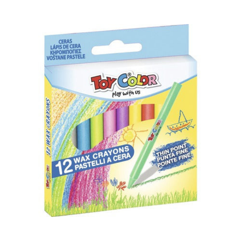 Toy Color - Pastelli A Cera 12 Colori Pastelli a cera Unicarto.com