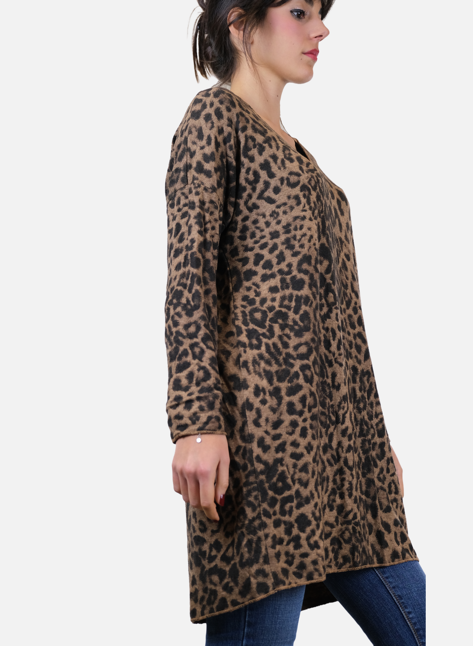 Maglia Da Donna Lunga Leopardata