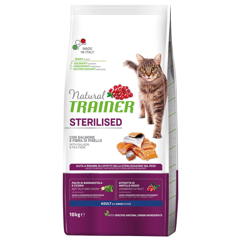 Naturlig tränare katt vuxen steriliserad lax och ärtfiber