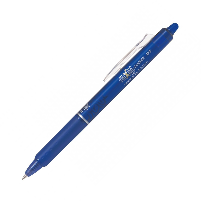 Pilot FriXion Ball Clicker - Penna Gel a Sfera a Scatto Cancellabile - Punta Media 0,7mm - Blu 1pz Penne a sfera cancellabile Unicarto.com