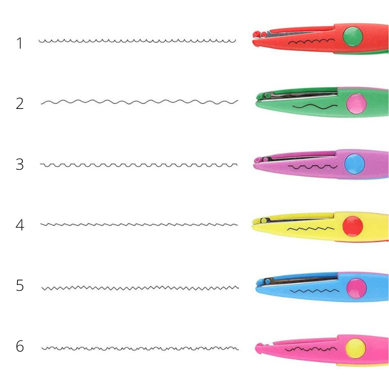 Unicarto - Foarfece artizanale Zig Zag 6 Design Wave Creative 1PZ