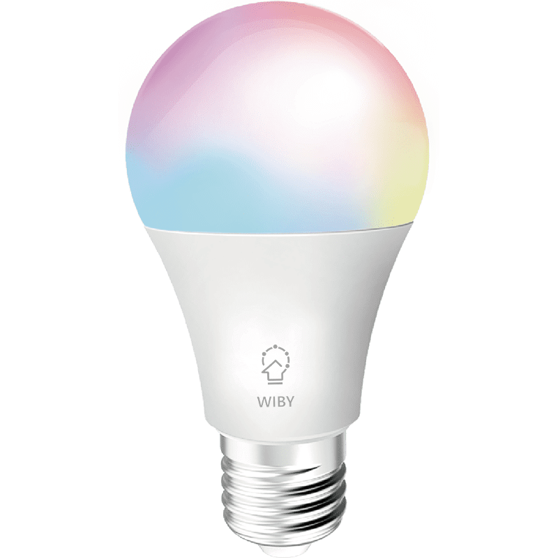Intelligent 12W light bulb of 1320 dimmable lumen with application compatible with Google and Alexa
