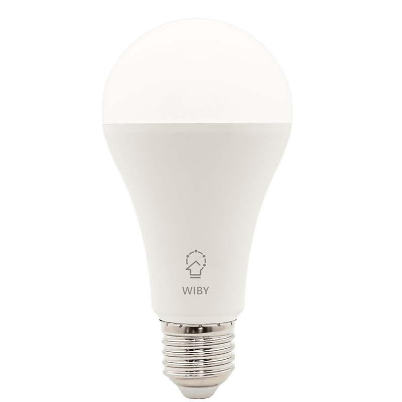 Intelligent 12W light bulb of 1320 dimmable lumen with application compatible with Google and Alexa