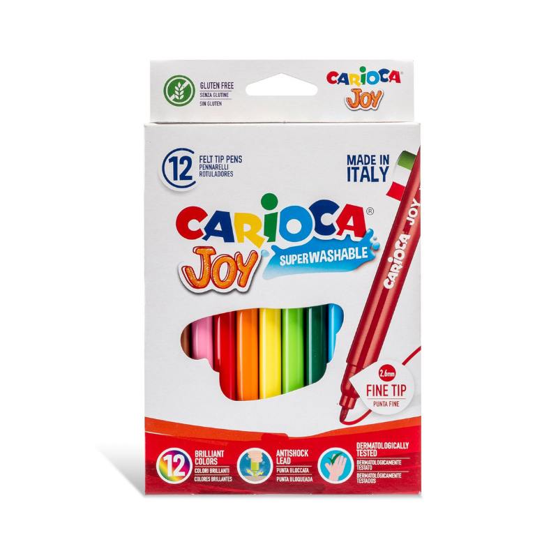 Carioca Scatola 12 Pennarelli Joy Lavabili Colori Assortiti Pennarelli lavabili Unicarto.com