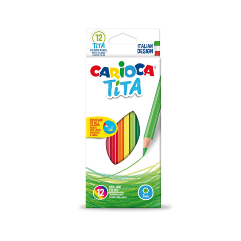 Carioca Tita Ecosostenibile - Confezione Matite Colorate 12 Pz - Colori Assortiti Matite colorate Unicarto.com